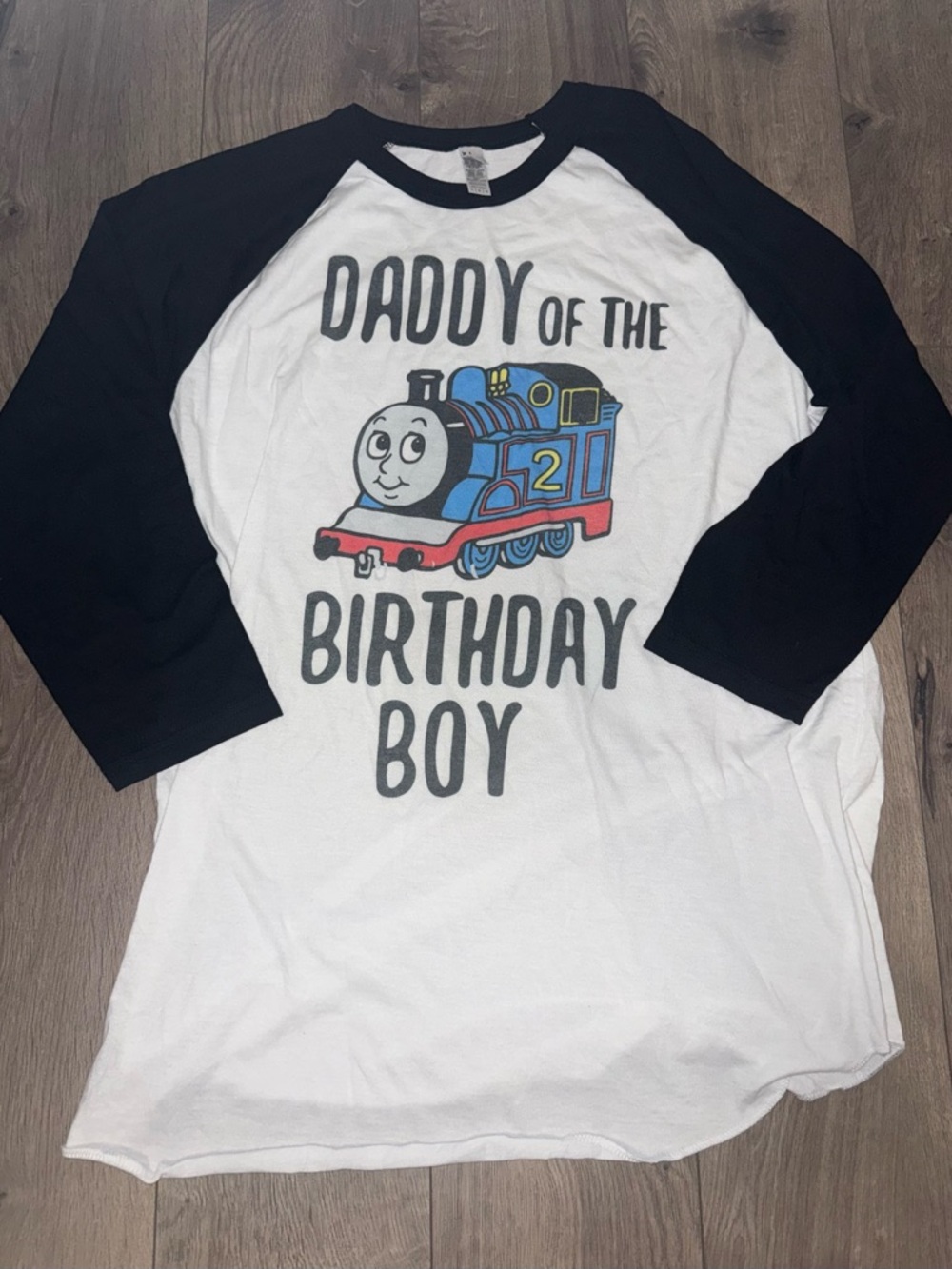 American Apparel Raglan "Daddy of the Birthday Boy" Tee Thomas the train
